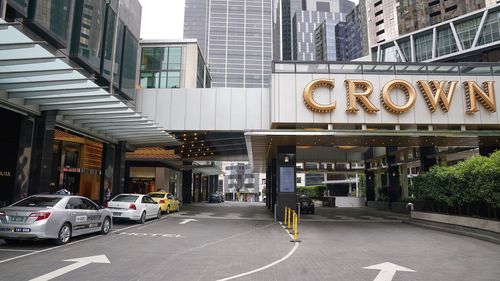 Crown Casino in Melbourne, Monday, March 23, 2020. Crown Casino is among venues that will close to curb the spread of the deadly Coronavirus.