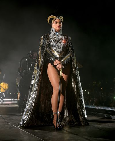 Beyoncé opening her set week one in custom Balmain as only she can do