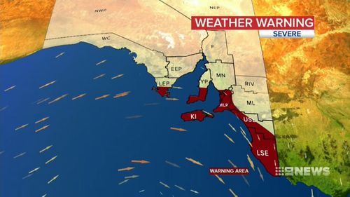 Residents are also being warned to prepare for thunderstorms and hail over the next 24 hours. Picture: 9NEWS