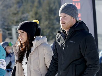 Meghan, Duchess of Sussex and Prince Harry, Duke of Sussex attend Invictus Games Vancouver Whistlers 2025's One Year To Go Winter Training Camp on February 14, 2024 in Whistler, British Columbia. 
