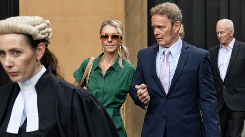 Craig McLachlan and Vanessa Scammell enter the Supreme Court   on Tuesday May 10.