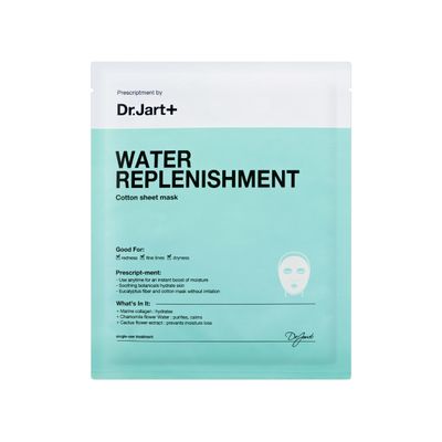 <a href="http://www.sephora.com/water-replenishment-cotton-sheet-mask-P391363?skuId=1622455&amp;icid2=products%20grid:p391363" target="_blank">Dr. Jart+ Water
Replenishment Cotton Sheet Mask $7.50.<br />
</a>
