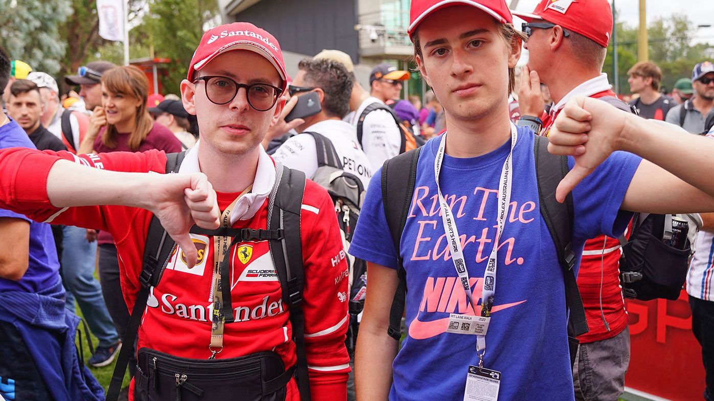 Fans react to the cancellation of the Australian Formula One Grand Prix.