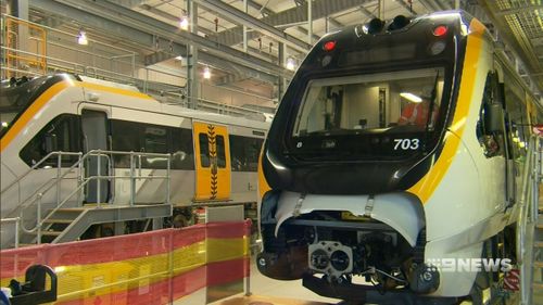 The state government is spending $2.3 billion on 65 seven-carriage trains. Picture: 9NEWS