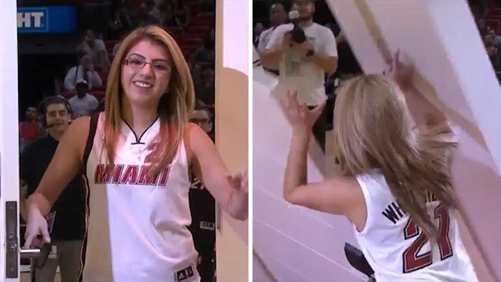 NBA: Fan wins prize, nearly gets crushed