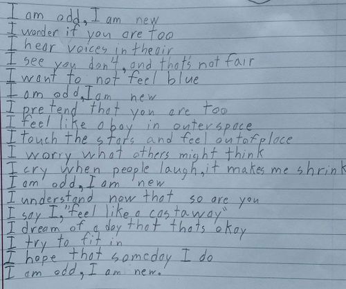 A poem posted by a 10-year-old boys mother about his experience with autism. (National autism association/ Facebook)