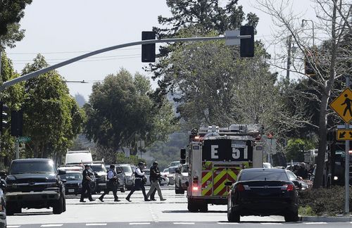 The shooter, a woman, is dead and three others are injured after the attack on the website's headquarters in California. (AAP)