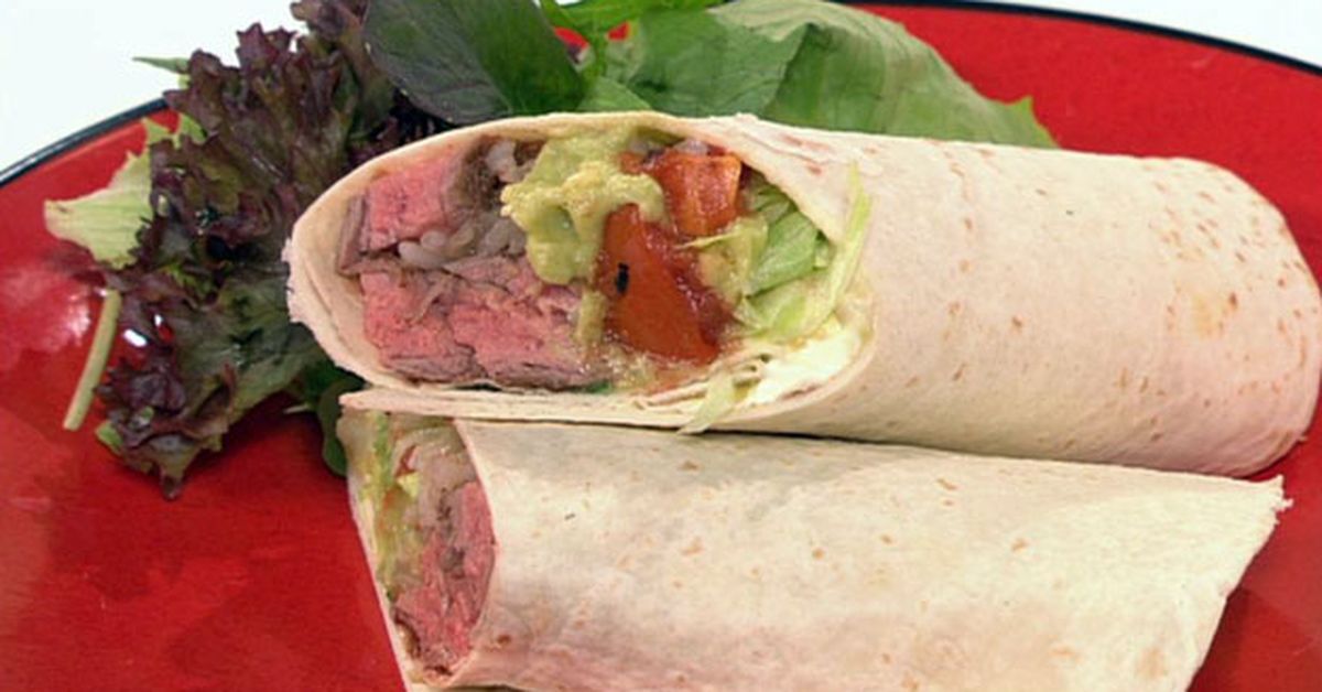 Spicy steak burritos with spanish rice and char-grilled tomato - 9Kitchen