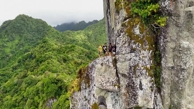 The Travel Guides in the Cook Islands on Needle Rock 