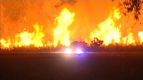 The fire began in a park in north Perth. (9NEWS)