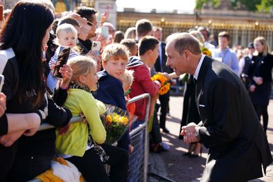 Prince Edward, Earl of Wessex meets wellwishers outside Buckingham Palace on September 17, 2022 in London, United Kingdom.