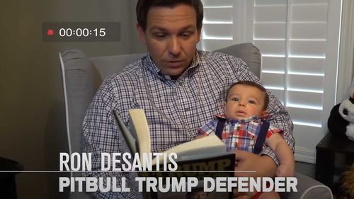 Ron DeSantis reads Donald Trump's 'Art of the Deal' to his baby in his first 2018 gubernatorial primary ad.