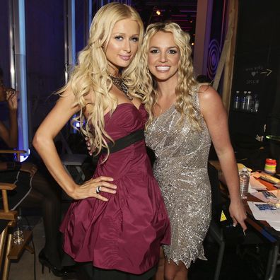 Paris Hilton, Britney Spears at the 2008 MTV Video Music Awards, Paramount Pictures Studios, September 7, 2008, Los Angeles, California