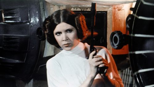 Carrie Fisher in her breakout role as Princess Leia in 'Star Wars'. 