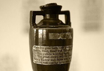 The remnants of which object are reputedly in the Ashes urn?