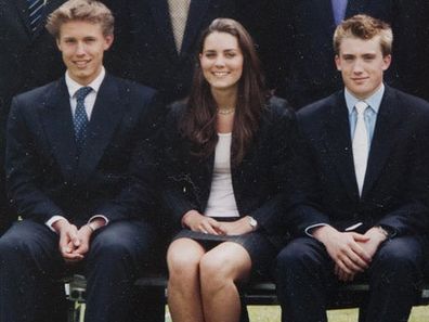 Alongside her 'first love' Willem Marx (left), in a school pic from her time at Marlborough College.