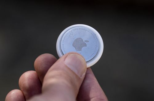 Discussion of Apple AirTags by Washington Post reporter Geoff Fowler in San Francisco, California Monday March 14, 2022.