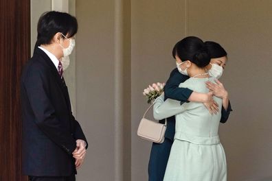 Princess Mako pictured with her family on the day of her wedding to Kei Komuro