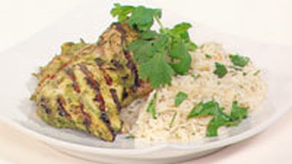 Masala chicken with herb pilaf