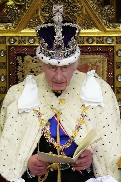 King Charles III at State Opening of Parliament, November, 2023