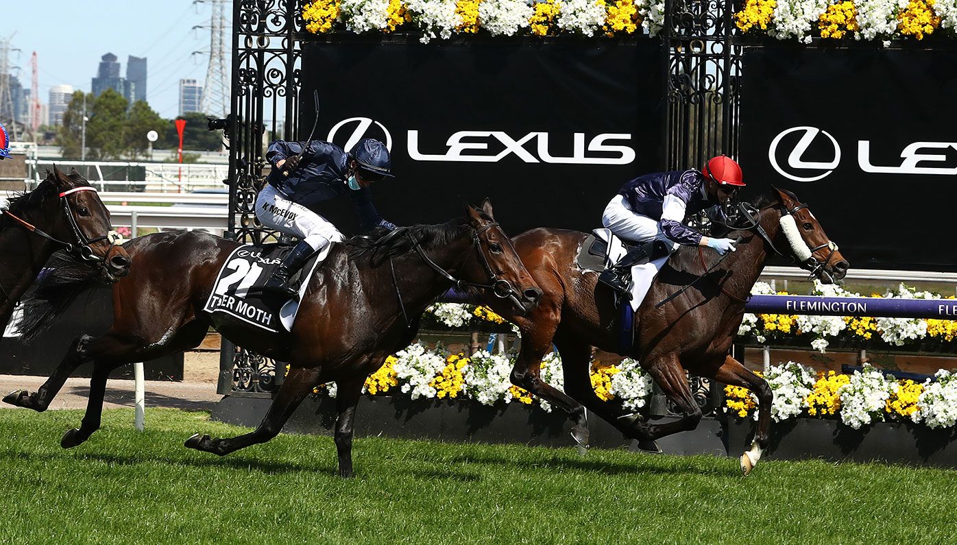 Jye McNeil riding Twilight Payment wins the 2020 Melbourne Cup.