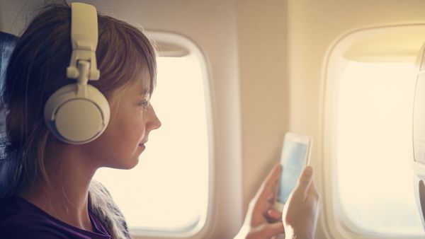 Girl on plane