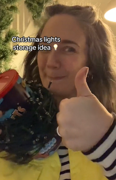 Christmas light storage hack @mrsclarehoops