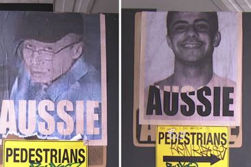 Pictures of accused and convicted criminals in Melbourne in same style as artist Peter Drew