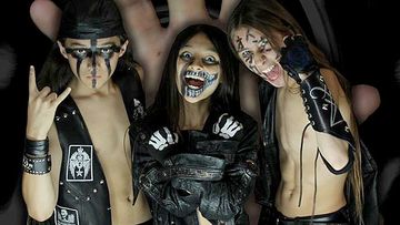 Bradford, Ryo, and Falcon Heene, the "world's youngest metal band" the Heene Boyz. (Supplied)