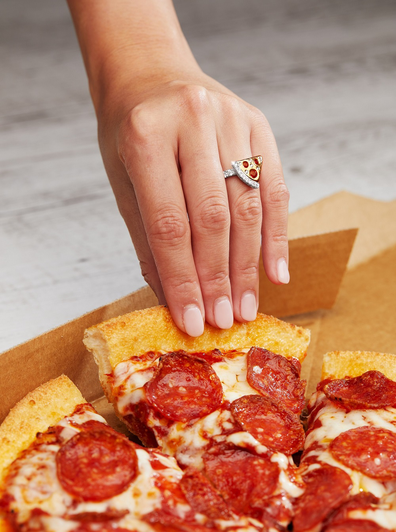 Domino's pizza engagement ring