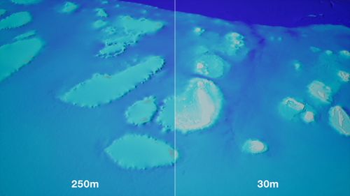 Enhanced mapping of the Great Barrier Reef sea floor. © Commonwealth of Australia (Geoscience Australia) 2018