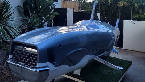 Mick Brown has turned his passion for collecting vintage Australian cars into art by creating unique sculptures out of the car parts for Gold Coast's SWELL Festival.