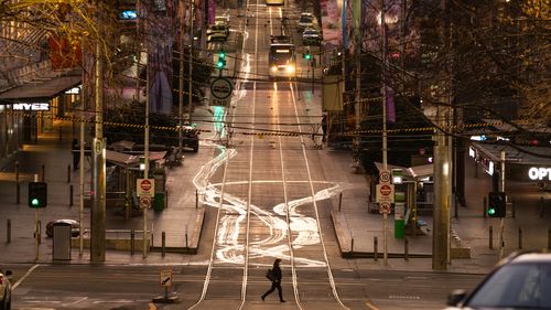 Bourke Street deserted due to Melbourne lockdown