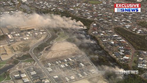 The fire was clearly visible from the air. Picture: 9NEWS