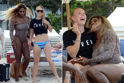 The pair enjoying a high-profile day out at a Miami beach after their French Open exits.