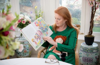 Sarah Ferguson Duchess of York reading her children's book