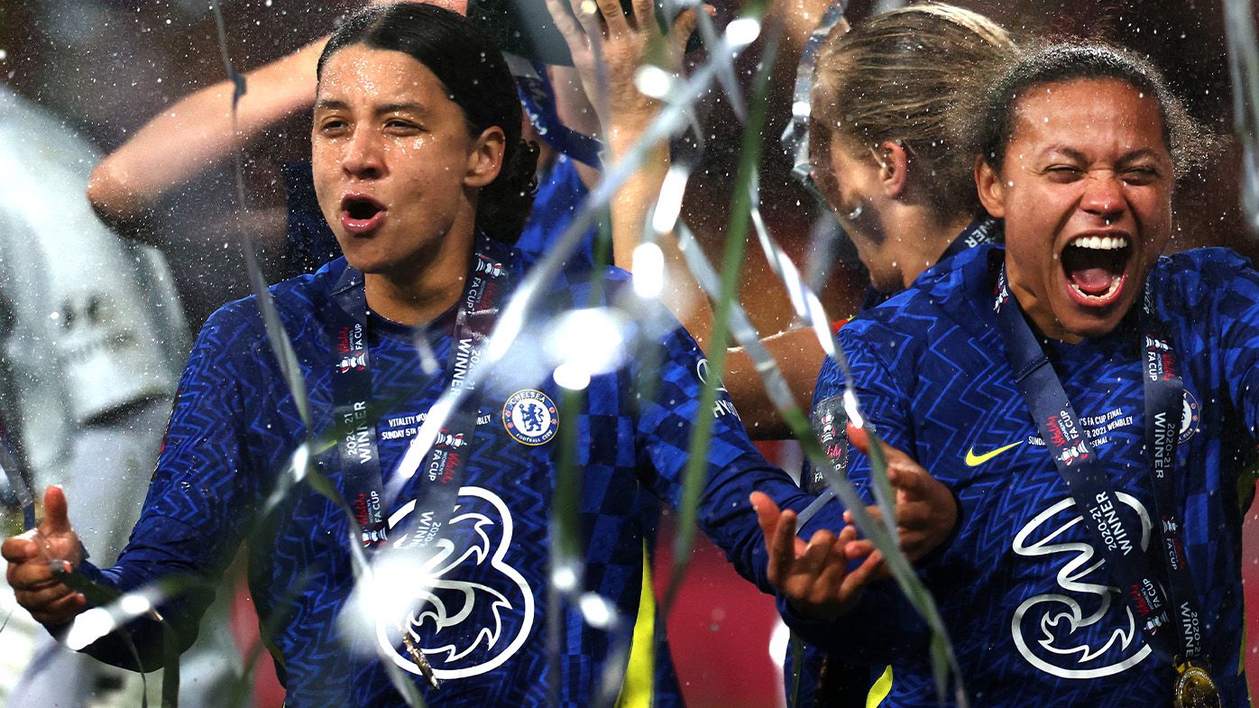 Matildas superstar Sam Kerr jags two brilliant goals to lead Chelsea to FA Cup final victory