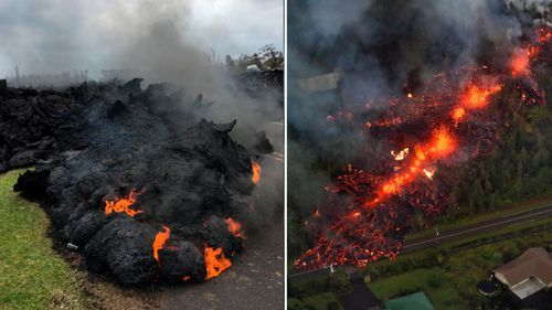 Residents have evacuated as Kilaueau continues to erupt. (AAP)