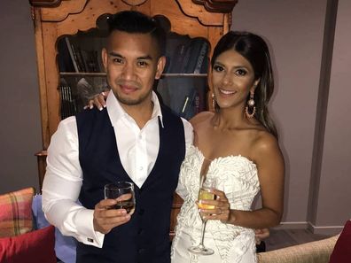 Renato and Vanessa Churches on their wedding day in 2018.