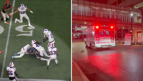 Terrifying football moment as Bills' Hamlin collapses after tackle