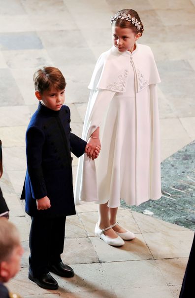 Prince George and Princess Charlotte attend Britain's King Charles and Queen Camilla's coronation ceremony at Westminster Abbey, in London, Britain May 6, 2023. REUTERS/Phil Noble/Pool