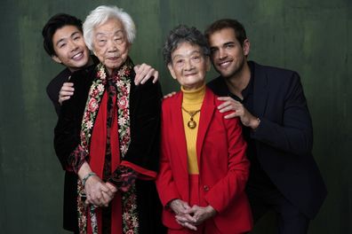 Sean Wang, from left, Yi Yan Fuei, Zhang Li Hua, and Sam Davis pose for a portrait during the 96th Academy Awards Oscar nominees luncheon on Monday, Feb. 12, 2024, at the Beverly Hilton Hotel in Beverly Hills, Calif. (AP Photo/Chris Pizzello)