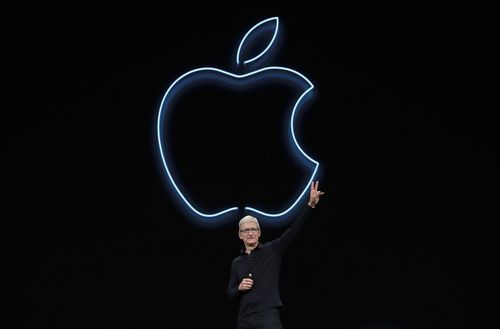 Apple CEO Tim Cook waves after speaking at the Apple Worldwide Developers Conference in San Jose, Calif., Monday, June 3, 2019. 
