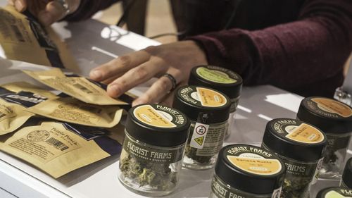 Legal cannabis products at a dispensary in New York.