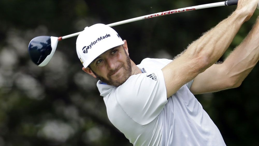 Dustin Johnson surged into a share of the lead of the BMW Championship. (AAP)