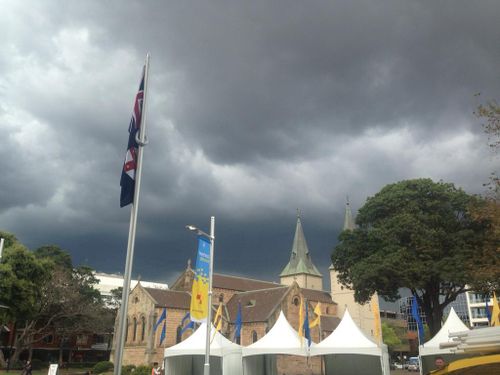 The storm moves over Parramatta. (9NEWS)