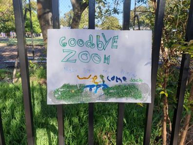 One of the posters at lane Cove West welcoming kids back to school