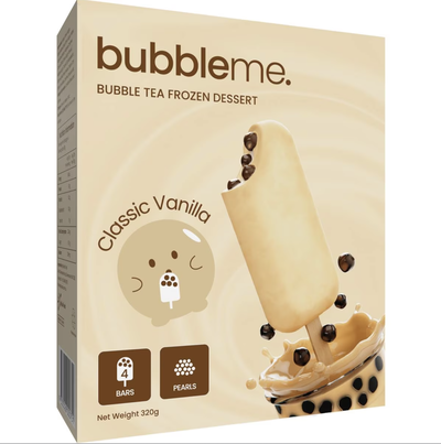 Bubbleme Bubble Tea Frozen Dessert Classic Vanilla Bars