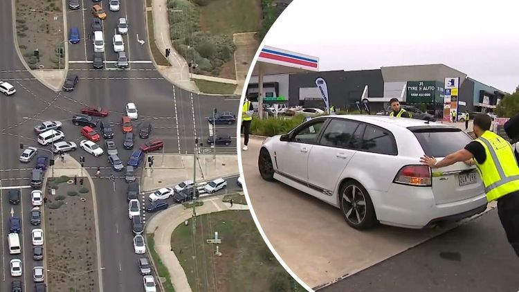Police at Melbourne petrol station
