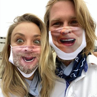 Kaley Cuoco, husband, Karl Cook, coronavirus mask, Instagram, photo